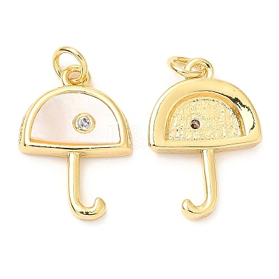 Rack Plating Brass Micro Pave Cubic Zirconia Pendants KK-A185-23G-1