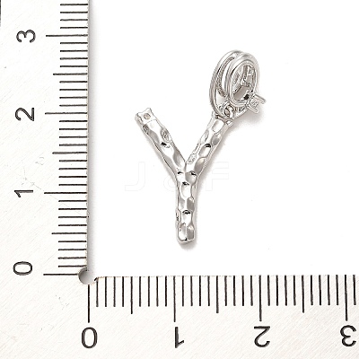 Rack Plating Brass Micro Pave Cubic Zirconia European Dangle Charms KK-L210-015P-Y-1