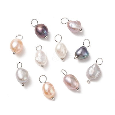 Natural Cultured Freshwater Pearl Pendants PALLOY-JF01949-02-1