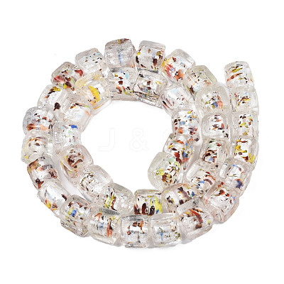 Handmade Silver Foil Lampwork Beads FOIL-N004-01A-08-1