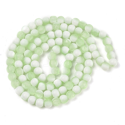 Frosted Crackle Glass Beads Strands GLAA-U001-6mm-M09-1