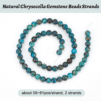 Natural Chrysocolla Gemstone Beads Strands G-OC0001-12-1