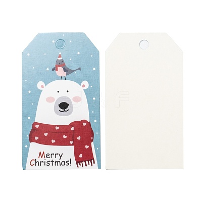 Rectangle Christmas Theme Kraft Paper Cord Display Cards CDIS-K003-02G-1