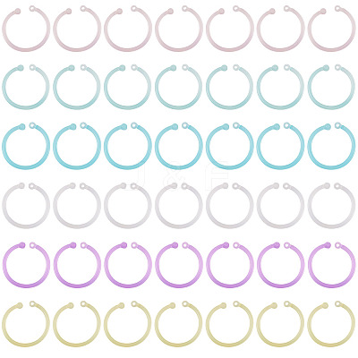 150Pcs 6 Colors Plastic Loose Leaf Book Binder Hinged Rings FIND-TA0010-54A-1