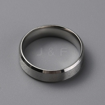 Matte Style 304 Stainless Steel Wide Band Finger Rings for Women Men RJEW-WH0009-14D-P-1