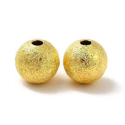 8mm Golden Color Brass Round Spacer Textured Beads X-EC225-G-1