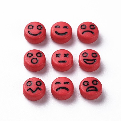 Opaque FireBrick Acrylic Beads MACR-N008-42-C02-1