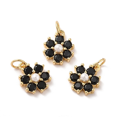 Rack Plating Brass Micro Pave Cubic Zirconia Charms KK-A160-22D-G-1