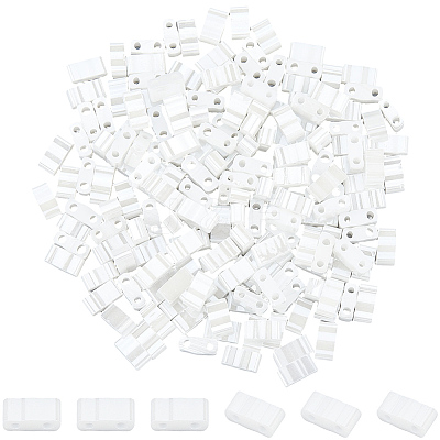 240Pcs 2-Hole Opaque Glass Seed Beads SEED-SC0001-62B-1