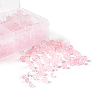 340Pcs 4 Sizes Natural Rose Quartz Beads Strands G-LS0001-13-1