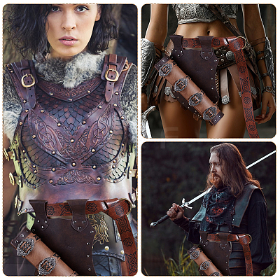 PU Leather Medieval Viking Renaissance Clothing Belt Accessories DIY-WH0622-693-1
