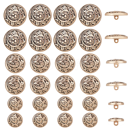 CHGCRAFT 30Pcs 3 Style Alloy Shank Buttons FIND-CA0004-77LG-1