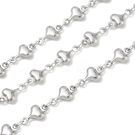 304 Stainless Steel Heart Link Chains CHS-N009-01A-P-1