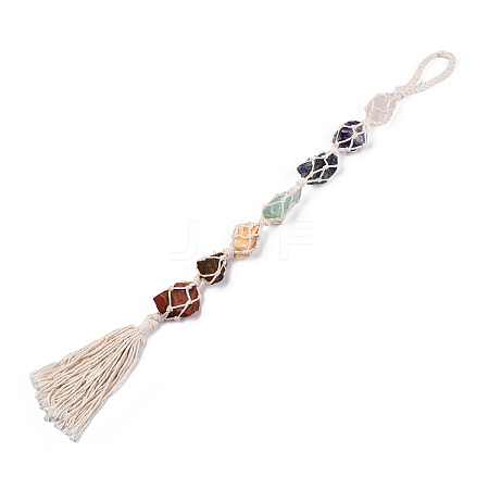 Natural Irregular Raw 7 Chakra Stones Curtain Tiebacks MAKN-YWC0001-02-1