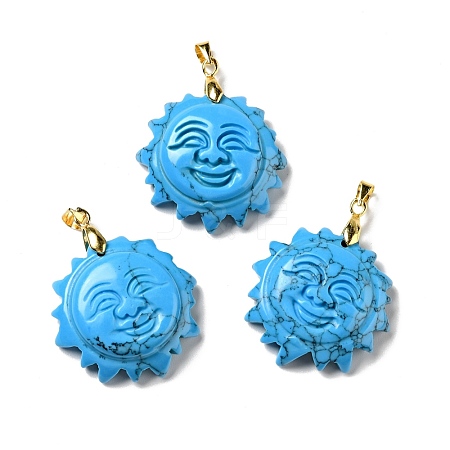 Synthetic Turquoise Pendants G-E043-01A-07G-1