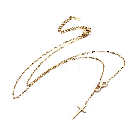 304 Stainless Steel Cable Chains Lariat Necklaces X-NJEW-F267-17G-1
