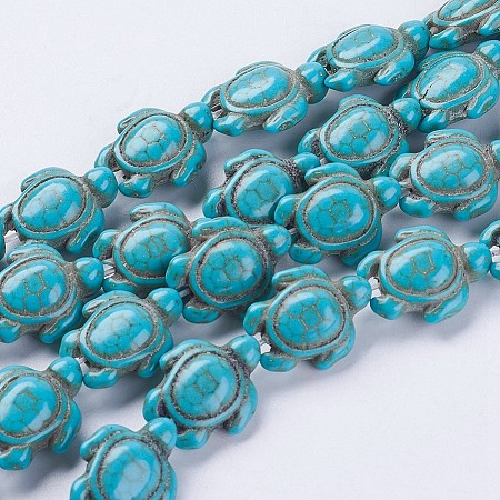 Synthetic Turquoise Beads Strands G-E456-35A-15x18mm-1