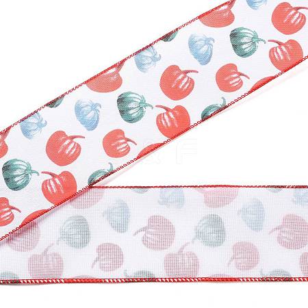 5 Yards Thanksgiving Day Printed Polyester Wired Ribbon LS-OCOR-K009-01D-1