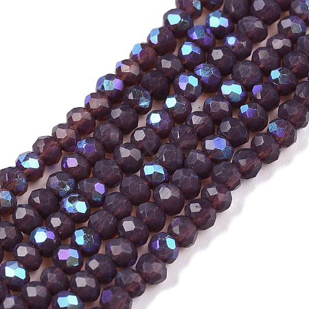 Electroplate Opaque Solid Color Glass Beads Strands EGLA-A044-P1mm-L11-1