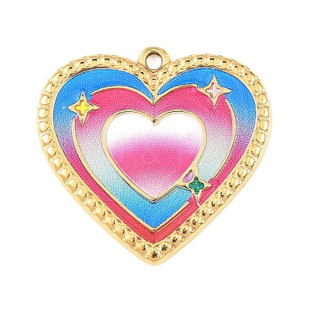 304 Stainless Steel Enamel Pendants STAS-Z186-12G-01-1