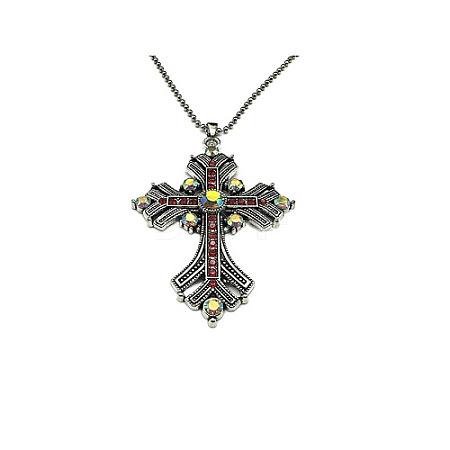 Cross Rhinestone Pendant Necklaces FK0815-6-1