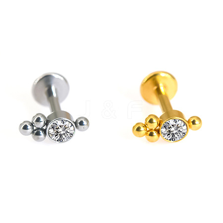 316L Surgical Stainless Steel & G23 Titanium Crystal Rhinestone Labrets for Women Men WG3A239-46-1