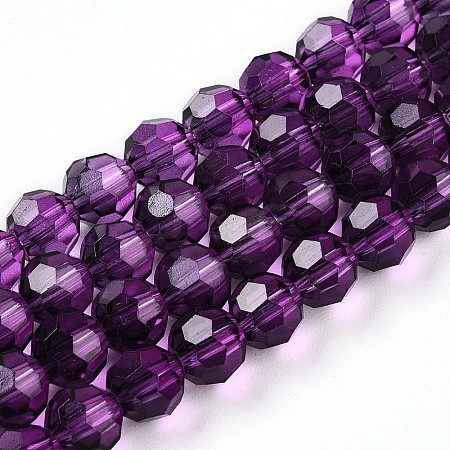 Baking Paint Transparent Glass Beads Strands DGLA-A035-T6mm-A09-1