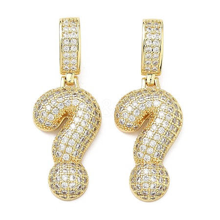 Brass Micro Pave Cubic Zirconia Pendants KK-P345-17G-02-1