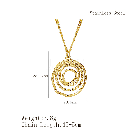 Stylish Stainless Steel Spiral Pendant Necklaces for Women YF9522-5-1