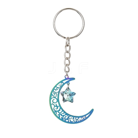 Stainless Steel Hollow Moon Keychains KEYC-JKC00584-03-1