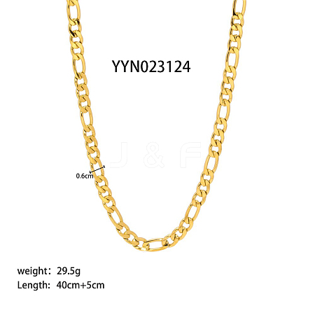 6mm Stylish Titanium Steel Figaro Chain Necklaces for Women Men AA4830-2-1