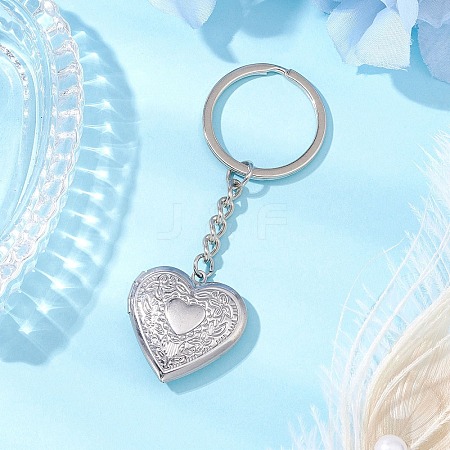 316 Stainless Steel Photo Locket Keychain KEYC-JKC01121-1