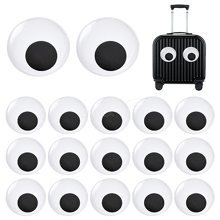   12Pcs Black & White Wiggle Googly Eyes Cabochons DOLL-PH0001-19-1