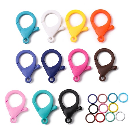   110Pcs 11 Colors Plastic Lobster Claw Clasps FIND-PH0001-49-1