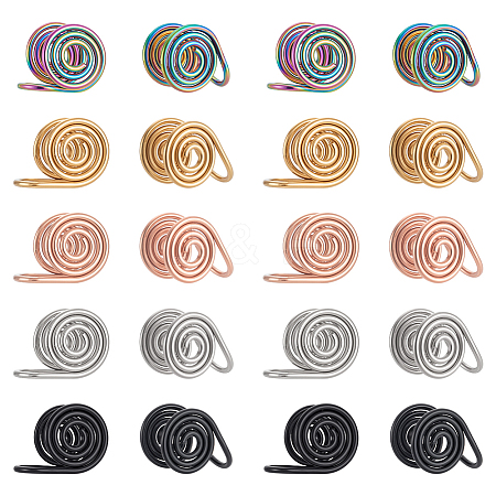 20Pcs 5 Styles 304 Stainless Steel Spiral Pad Cuff Earrings KK-UN0005-22-1