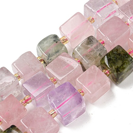 Natural Amethyst & Citrine & Prehnite & Quartz Crystal & Rose Quartz Beads Strands G-G053-B14-01C-1