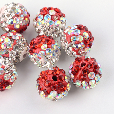 Two-Tone Color Handmade Polymer Clay Disco Ball Beads RB-R041-19-1