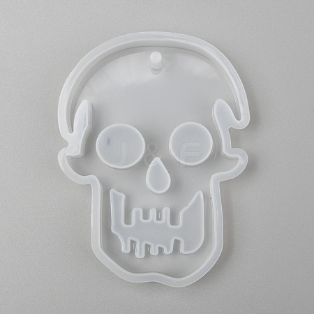 Halloween DIY Skull Pendant Silicone Molds X-DIY-P006-41-1