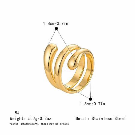 Irregular 304 Stainless Steel Finger Rings for Women SA8524-3-1