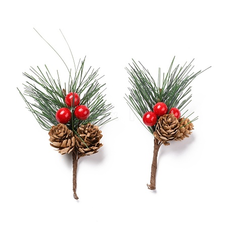 Plastic Artificial Winter Christmas Simulation Pine Picks Decor DIY-P018-G01-1