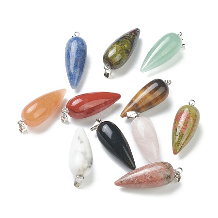 Natural & Synthetic Gemstone Pointed Pendants G-F705-01P-1