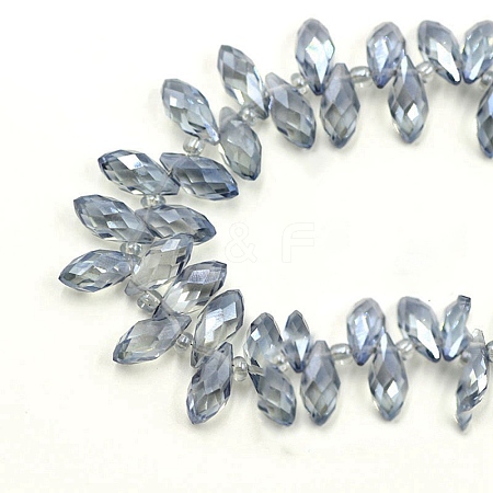 Electroplate Transparent Glass Beads GLAA-WH0039-59A-10-1