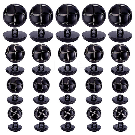 60Pcs 4 Style Plastic Shank Buttons BUTT-HY0001-19C-1
