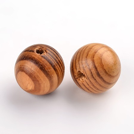 Olycraft Round Natural Wood Beads WOOD-OC0001-97-1