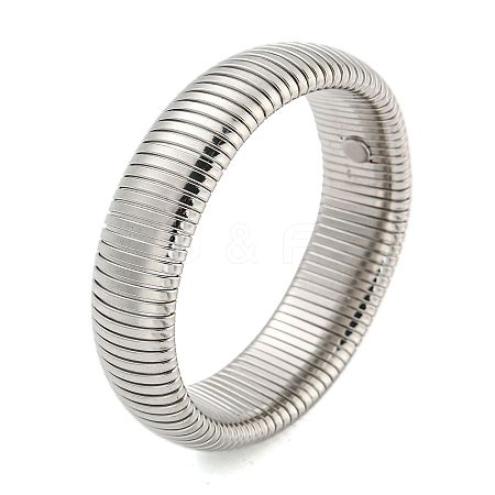 Non-Tarnish 304 Stainless Steel Spring Bangles for Women Men BJEW-U003-02G-P-1