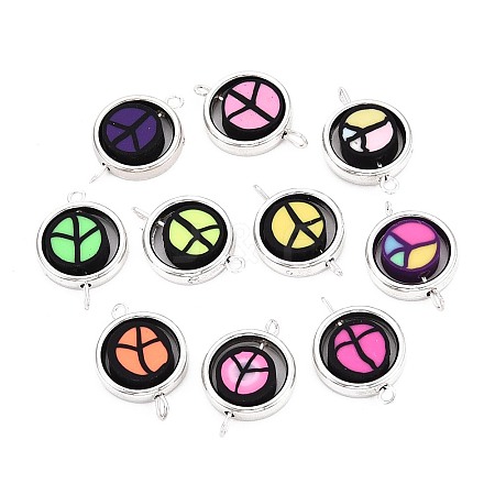 Polymer Clay Beads with CCB Plastic Frame Connector Charms CLAY-T022-35M-07-1