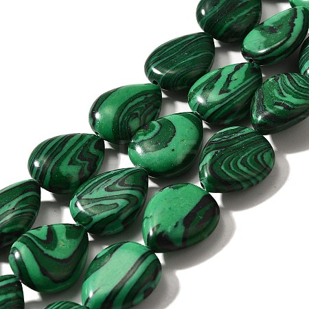 Synthetic Malachite Beads Strands G-P561-B07-01-1