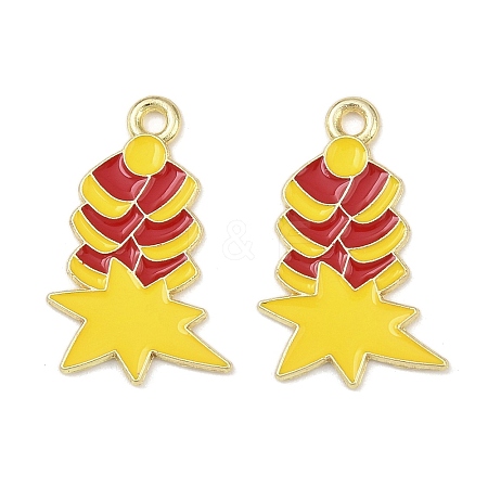 New Year's Day Alloy Enamel Pendants FIND-I067-03G-04-1