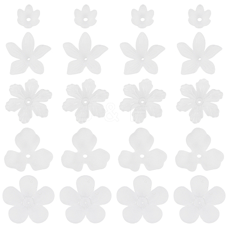 100Pcs 5 Styles Transparent Acrylic Bead Caps OACR-YW0004-59-1