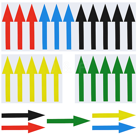 15 Sheets 5 Colors Rectangle PVC Self-Adhesive Arrows Guide Label Stickers DIY-GF0013-06-1